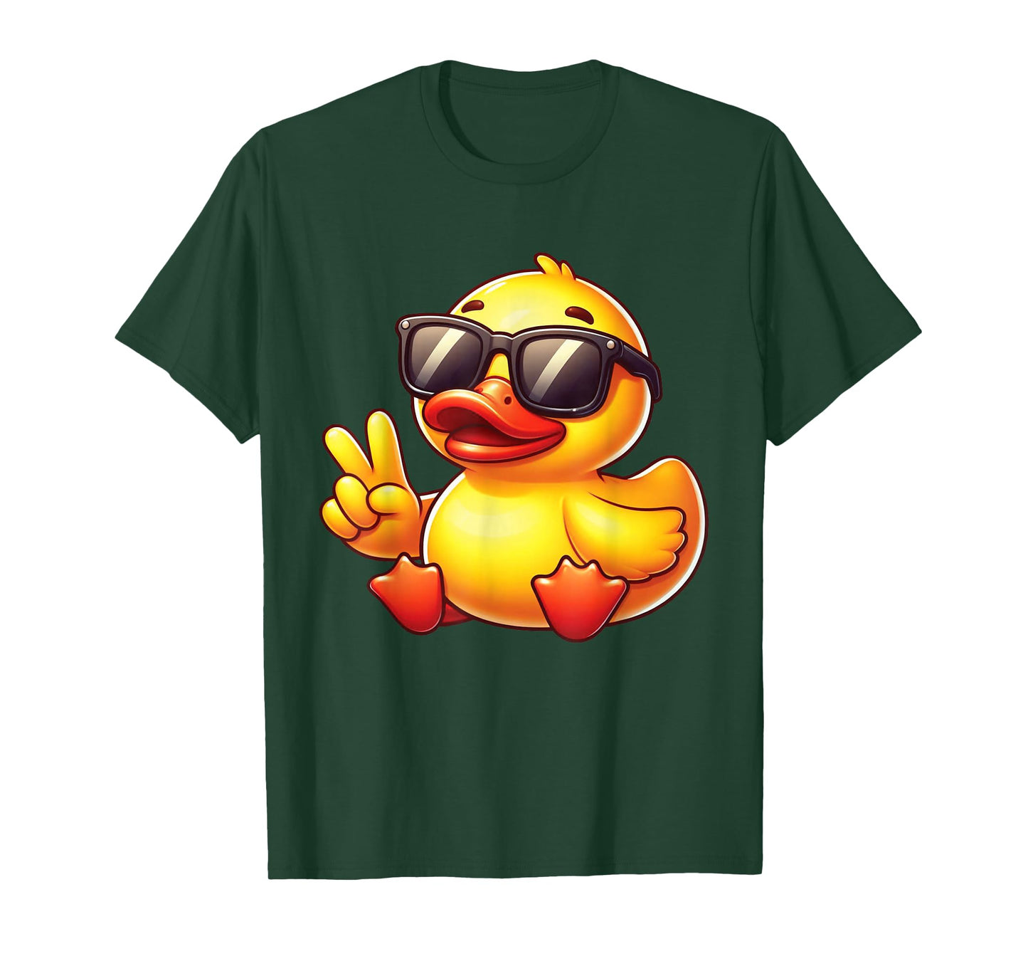 Cool Retro Yellow Rubber Duck in 70s 80s Funny Duck T-Shirt