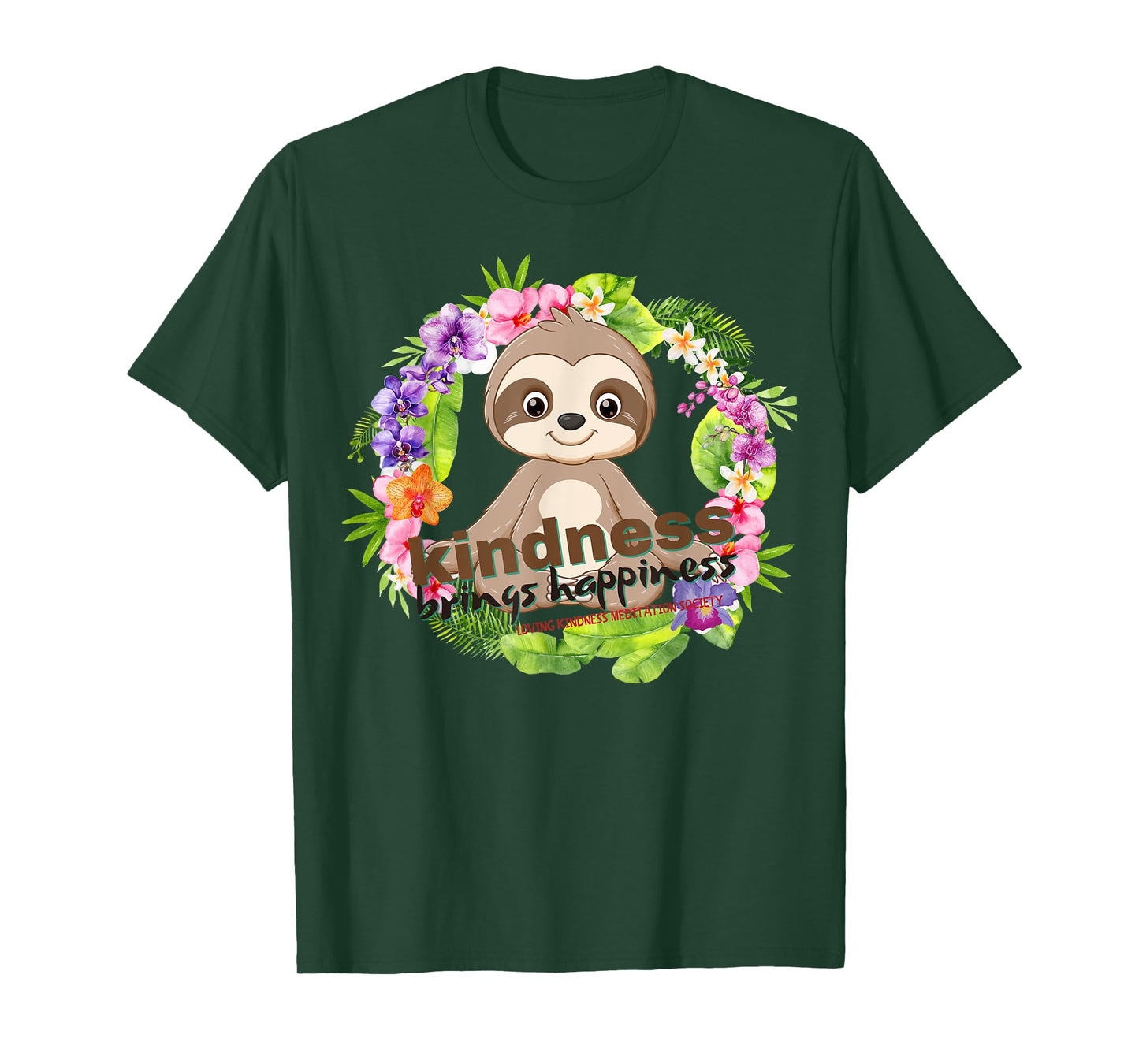 Zen Meditating Sloth Breathe Mindfulness Compassion Kindness T-Shirt