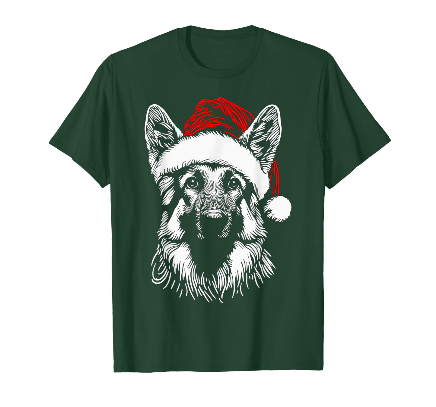 German Shepherd Santa Hat Christmas Xmas Pajama Women Mom T-Shirt