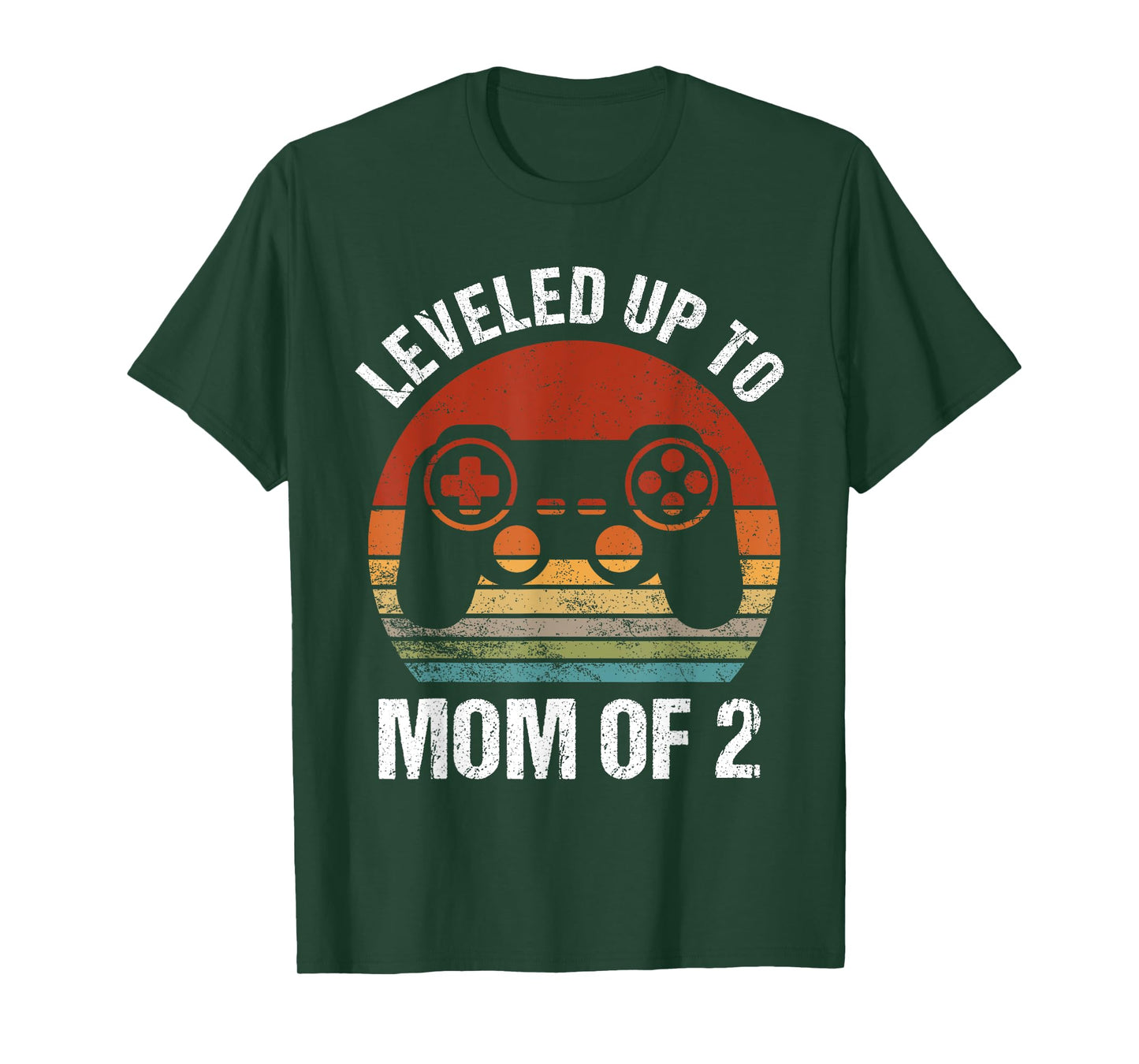 Leveled Up To Mom of 2 Gamer Mom Mothers Day Mommy Again T-Shirt