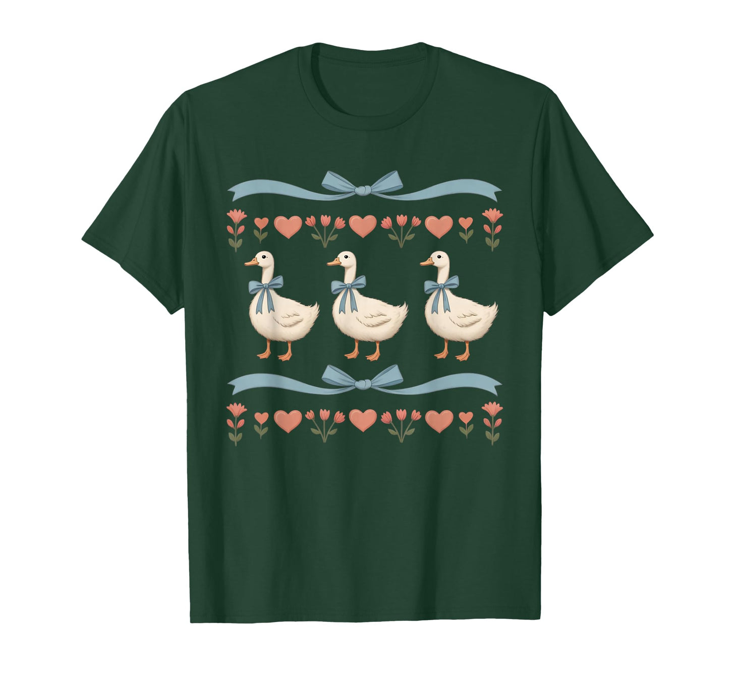 Vintage Goose 1980's Blue Ribbon Retro 80s Coquette Style T-Shirt