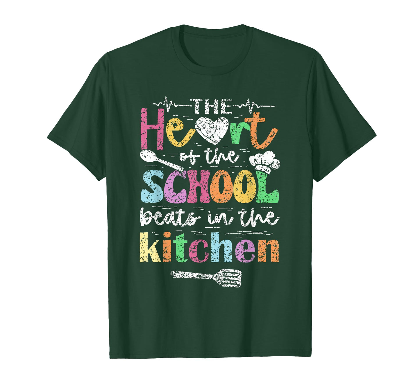 The Heart Of The School Beats In The Kitchen Lunch Lady T-Shirt