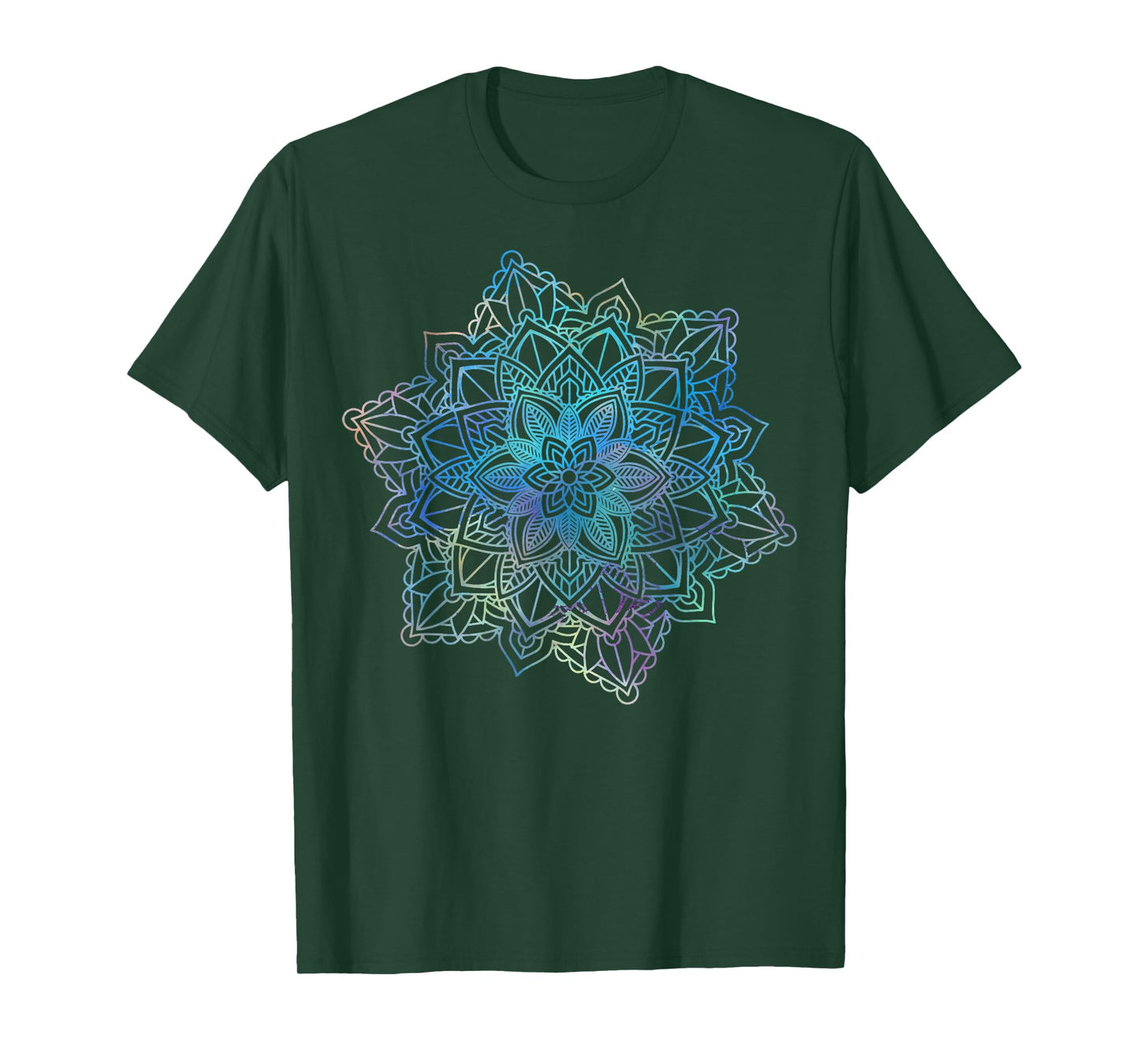 Watercolor Mandala Sacred Fractal Geometry Art Good Vibe T-Shirt