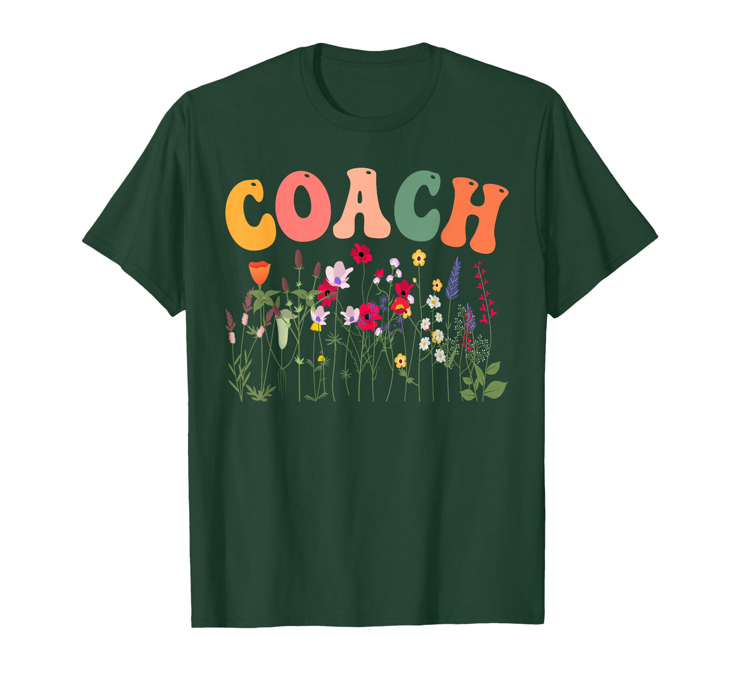 Retro Groovy Floral Coach Wildflower Tees for Women T-Shirt