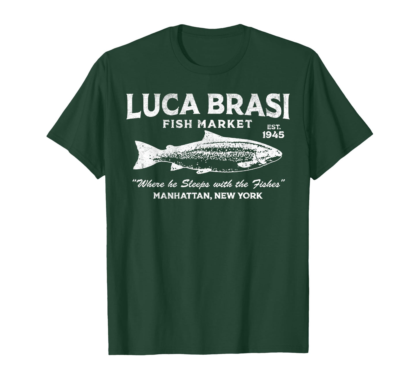 Vintage Luca Brasi Fish Market Retro Fishing T-Shirt