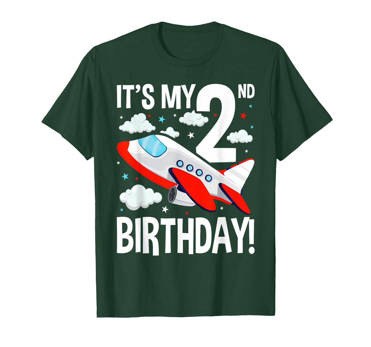 Kids 2nd Birthday Airplane Theme Party Outfit Toddler T-Shirt