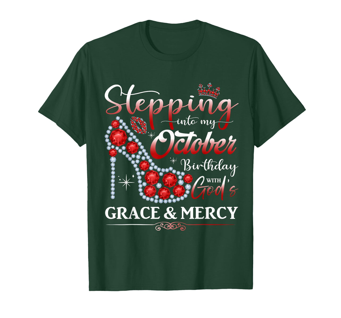 Stepping into My October Birthday Women Girls Ladies Funny T-Shirt