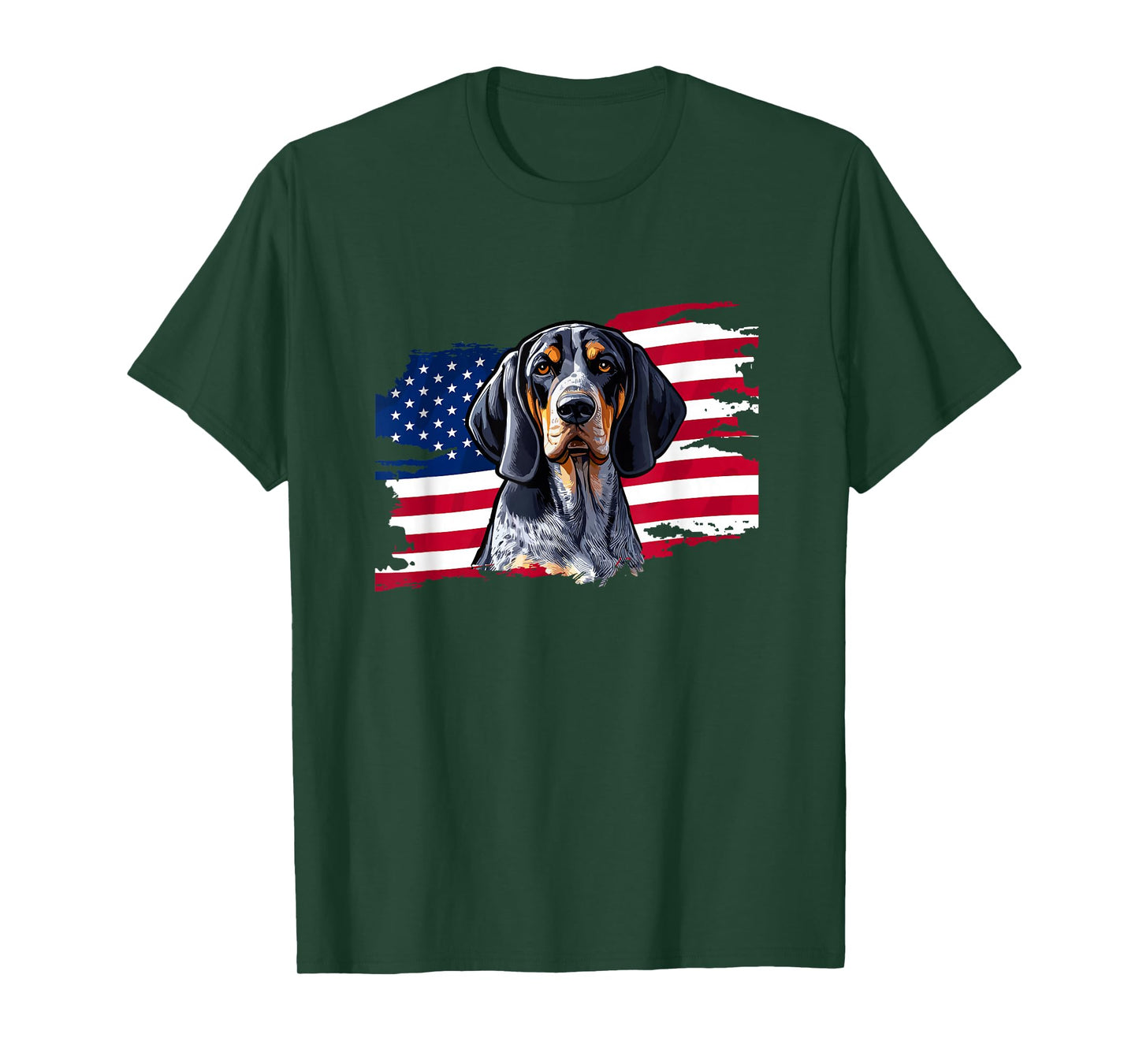 USA Flag 4th Patriotic Bluetick Coonhound Lover T-Shirt