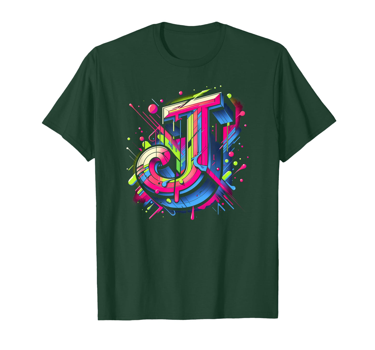 Initial Name Letter J Alphabet In Graffiti Art Style T-Shirt