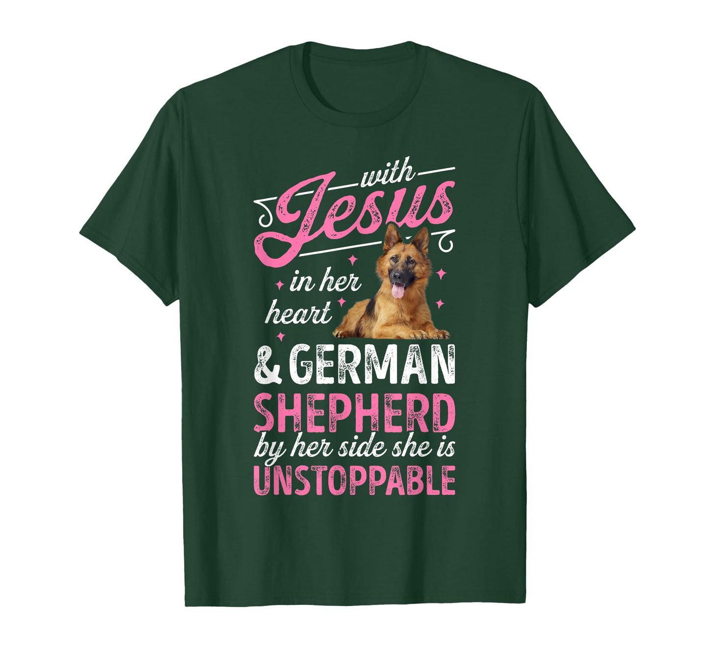 With Jesus In Her Heart And German Shepherd T shirt Women T-Shirt