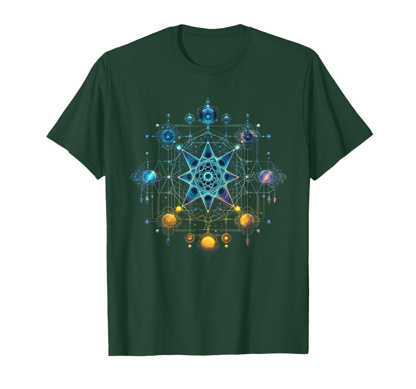 Sacred Geometry Flower of Life Metatron's Cube T-Shirt