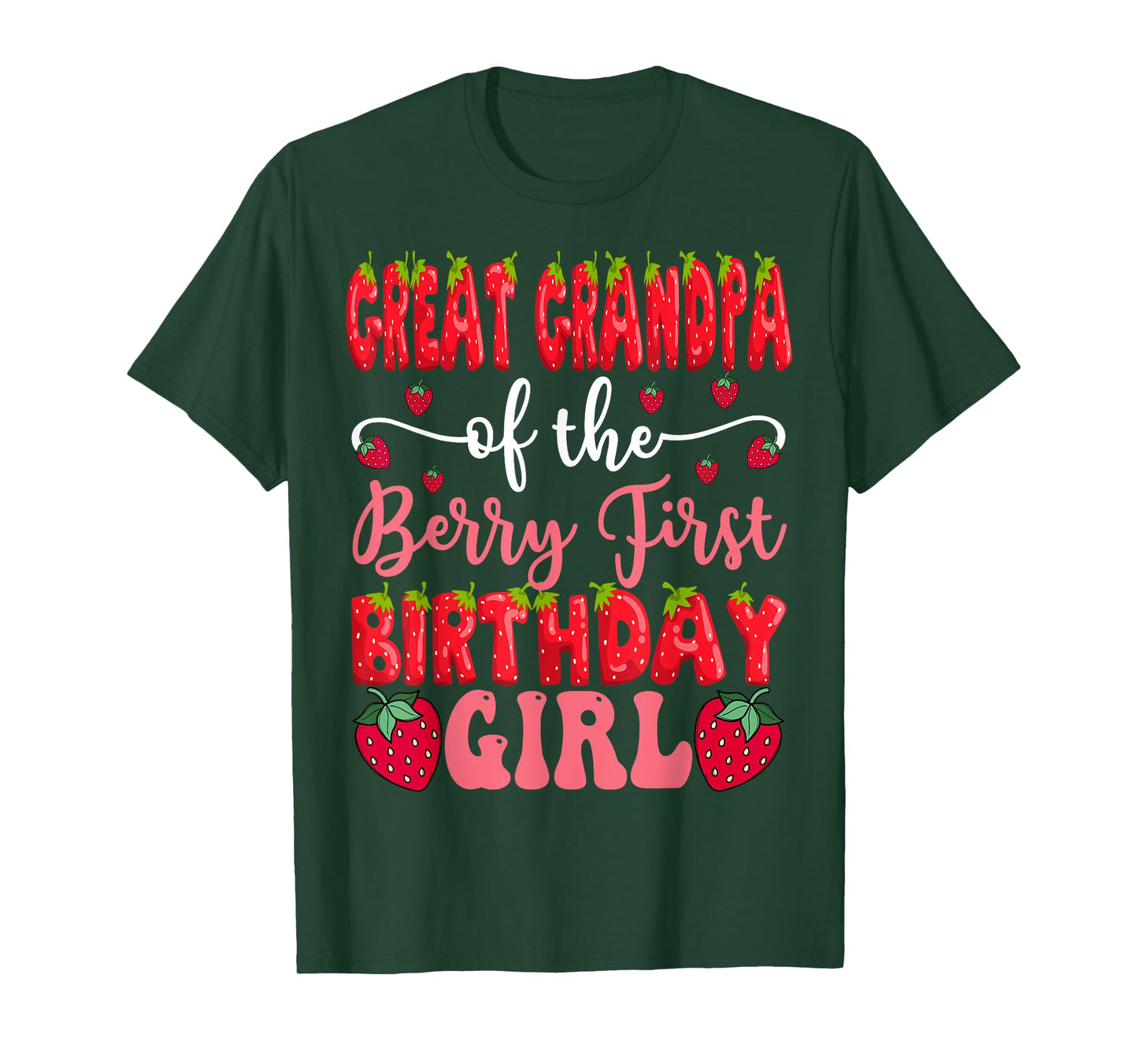 Great Grandpa Of The Berry First Birthday Girl Strawberry T-Shirt