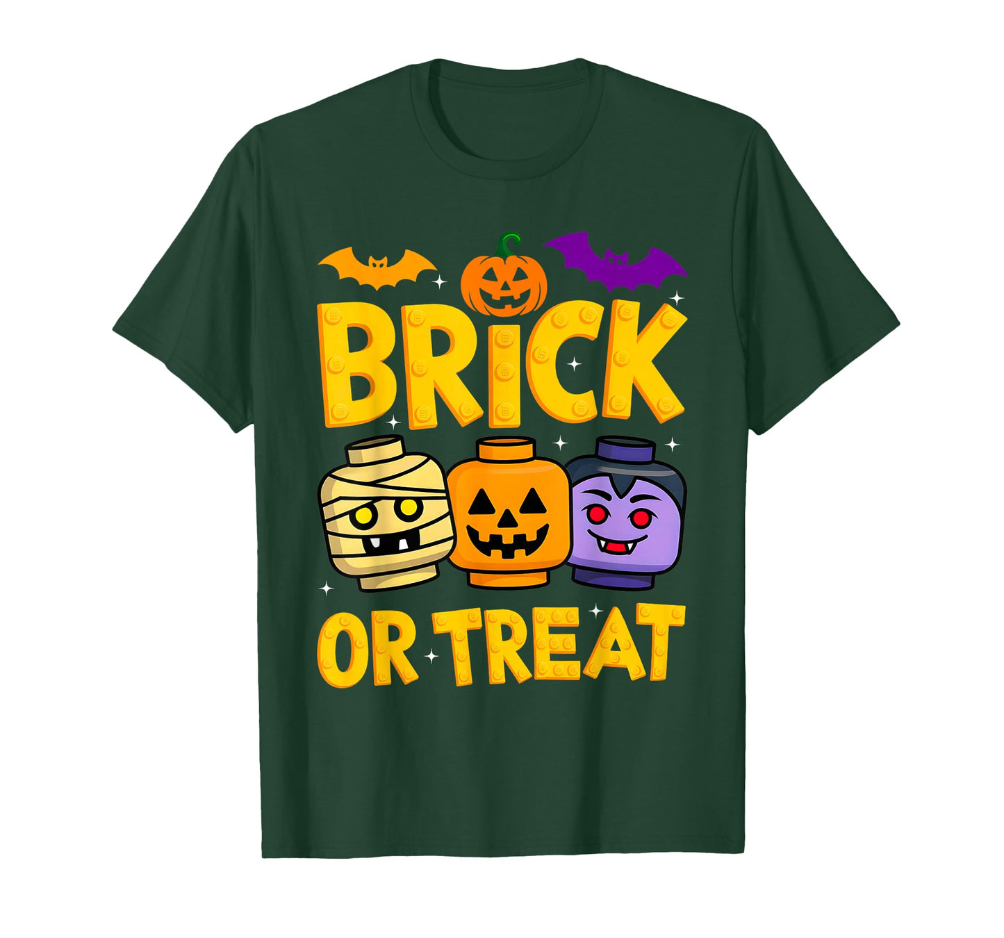 Brick or Treat Halloween Master Builder Blocks Building Kids T-Shirt