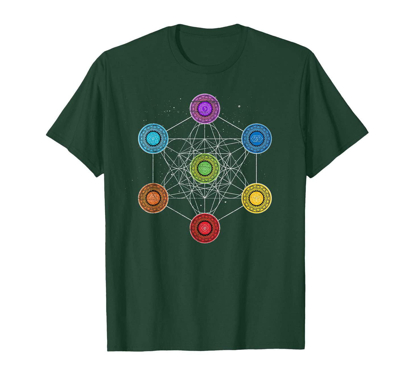 Sacred Geometry Metatrons Cube 7 Chakras - Psychedelic Shirt T-Shirt
