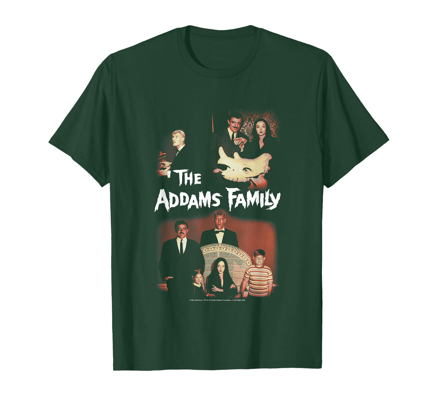 The Addams Family Vintage Split Panel Family Portraits T-Shirt
