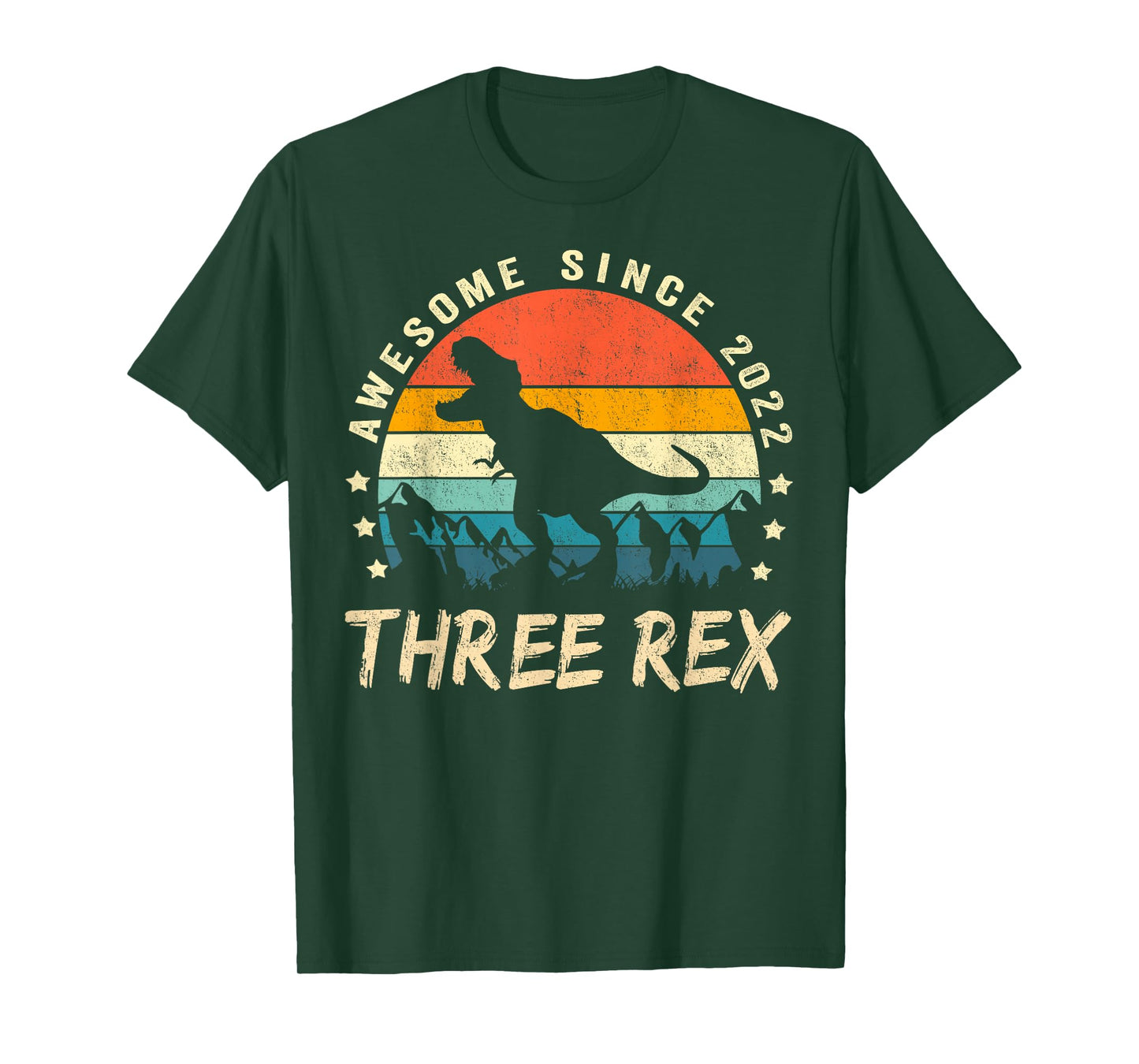 Three Rex 3rd Birthday Shirt Third Dinosaur 3 Year Old T-Shirt