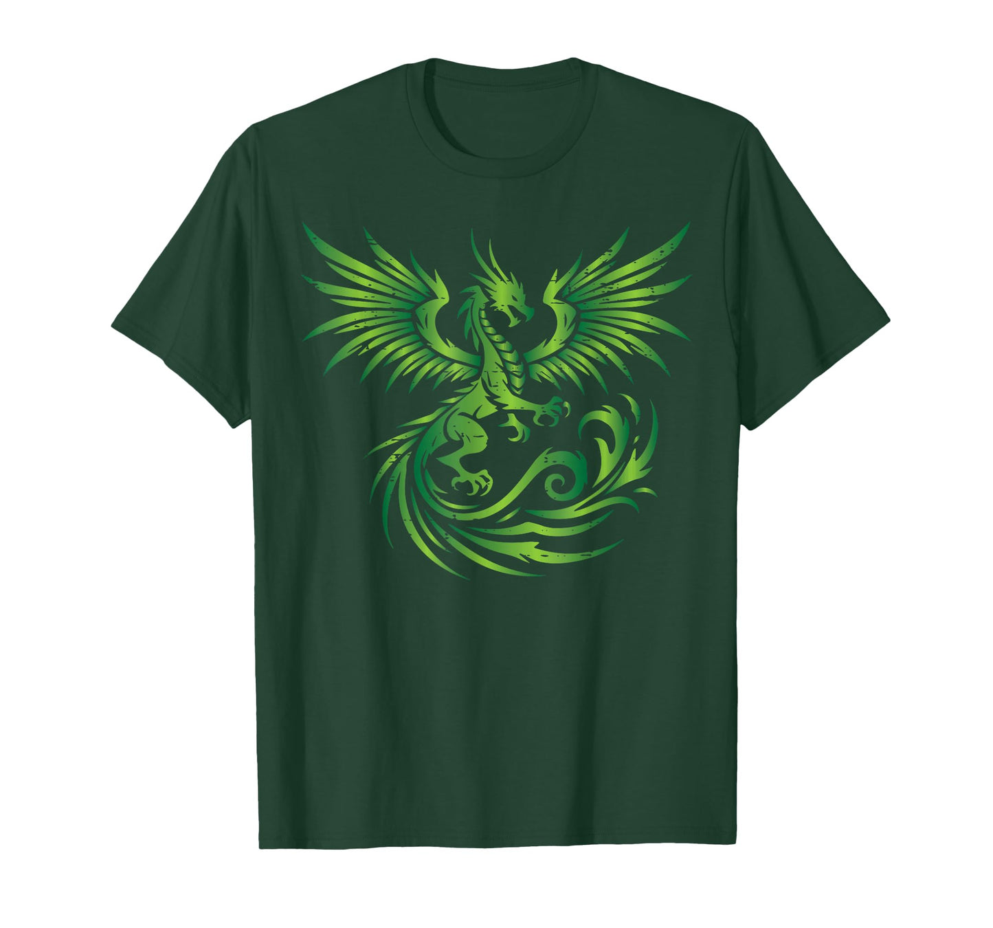 Green Medieval Dragon Fantasy Mythical Art Men Women Kids T-Shirt