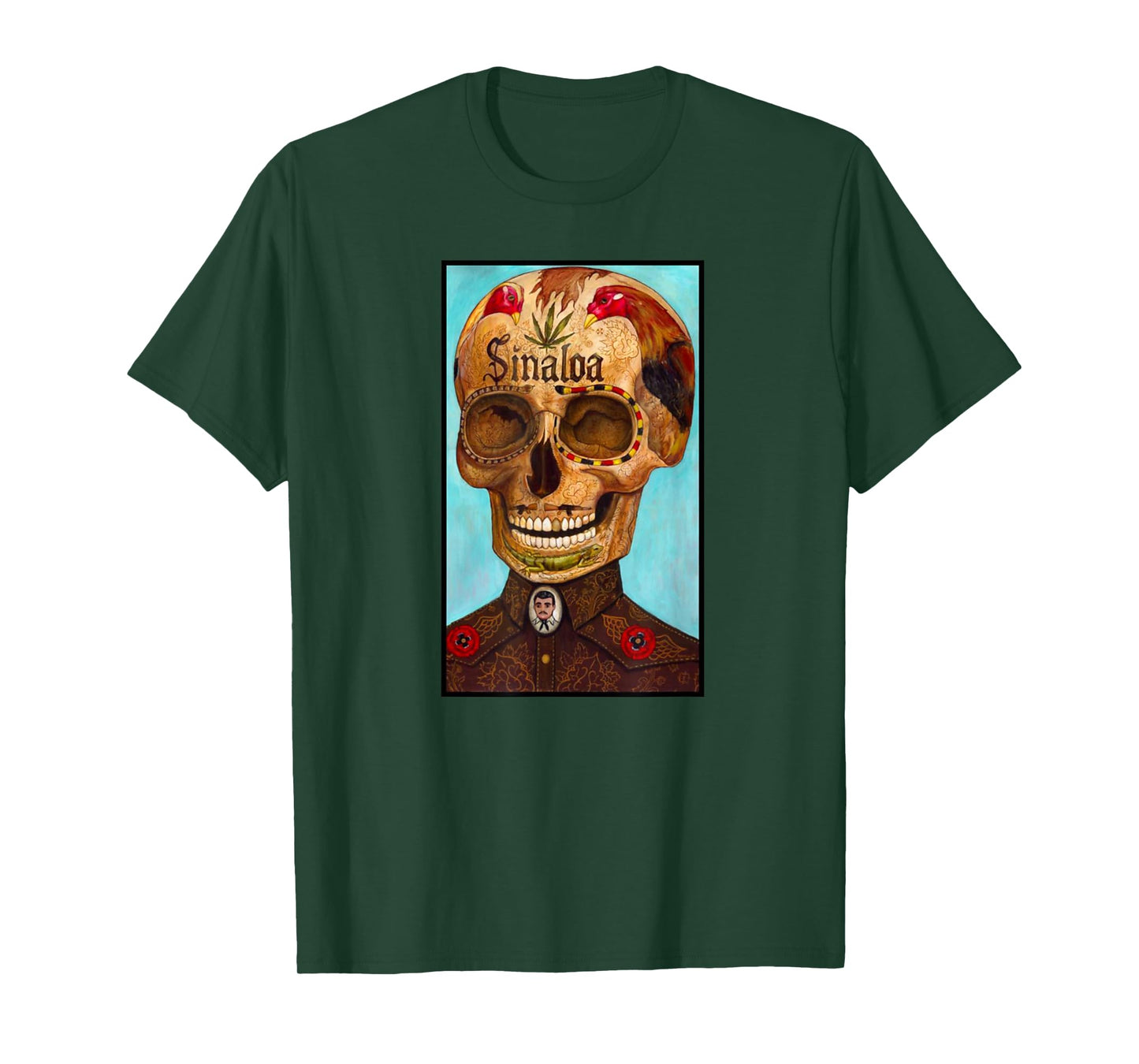 Jesus Malverde Calavera T-Shirt