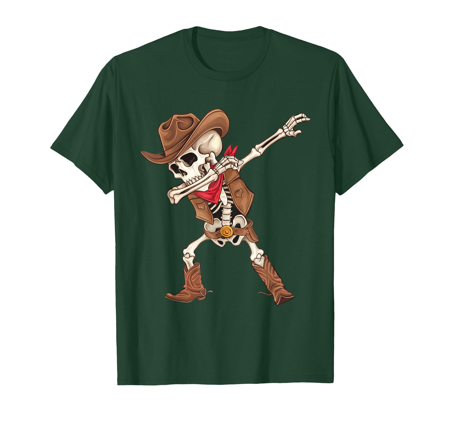 Dabbing Skeleton Cowboy Halloween Costume Boys Mens Kids T-Shirt