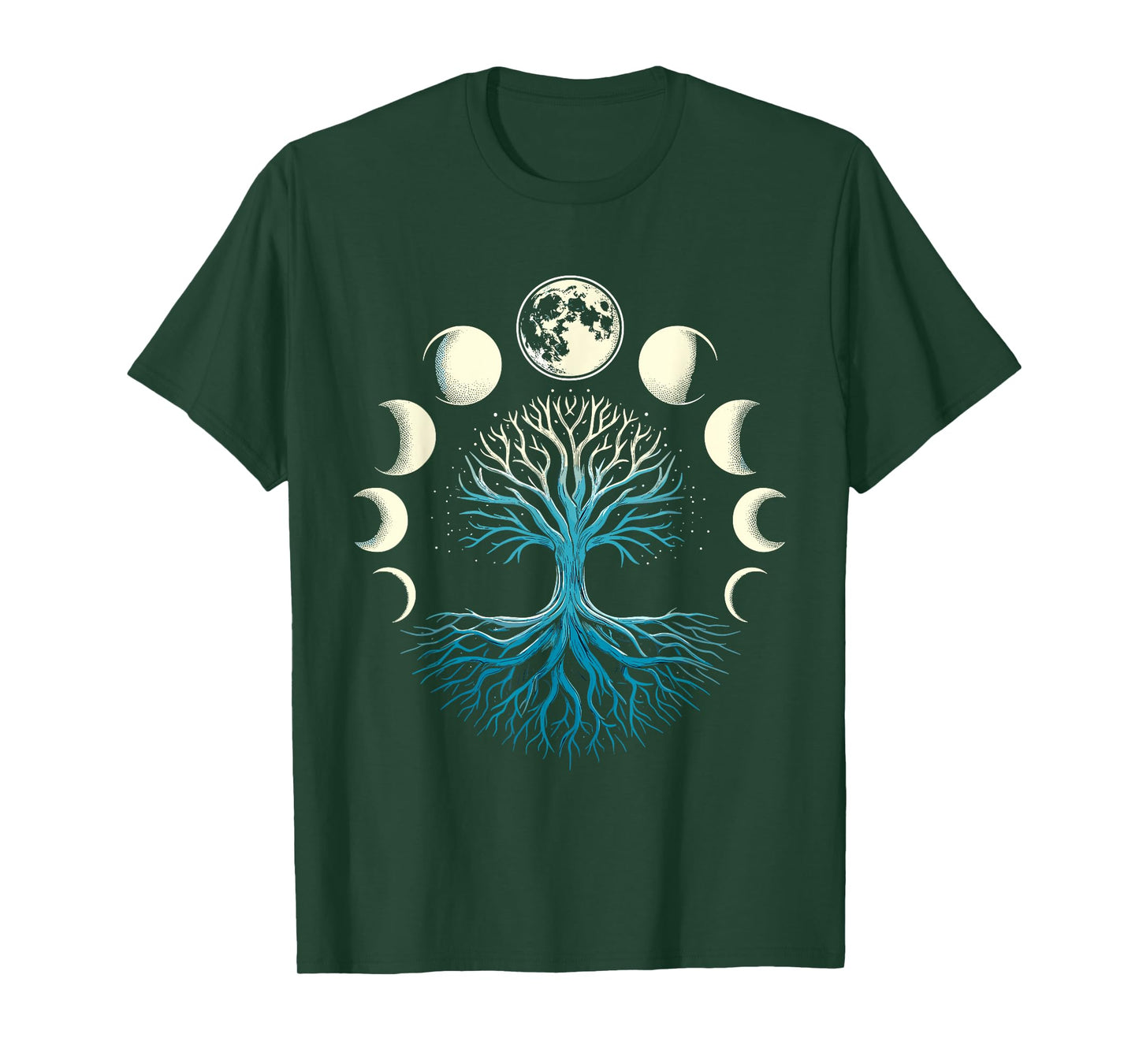 Spiritual Tree Moon Phases Yoga T-Shirt