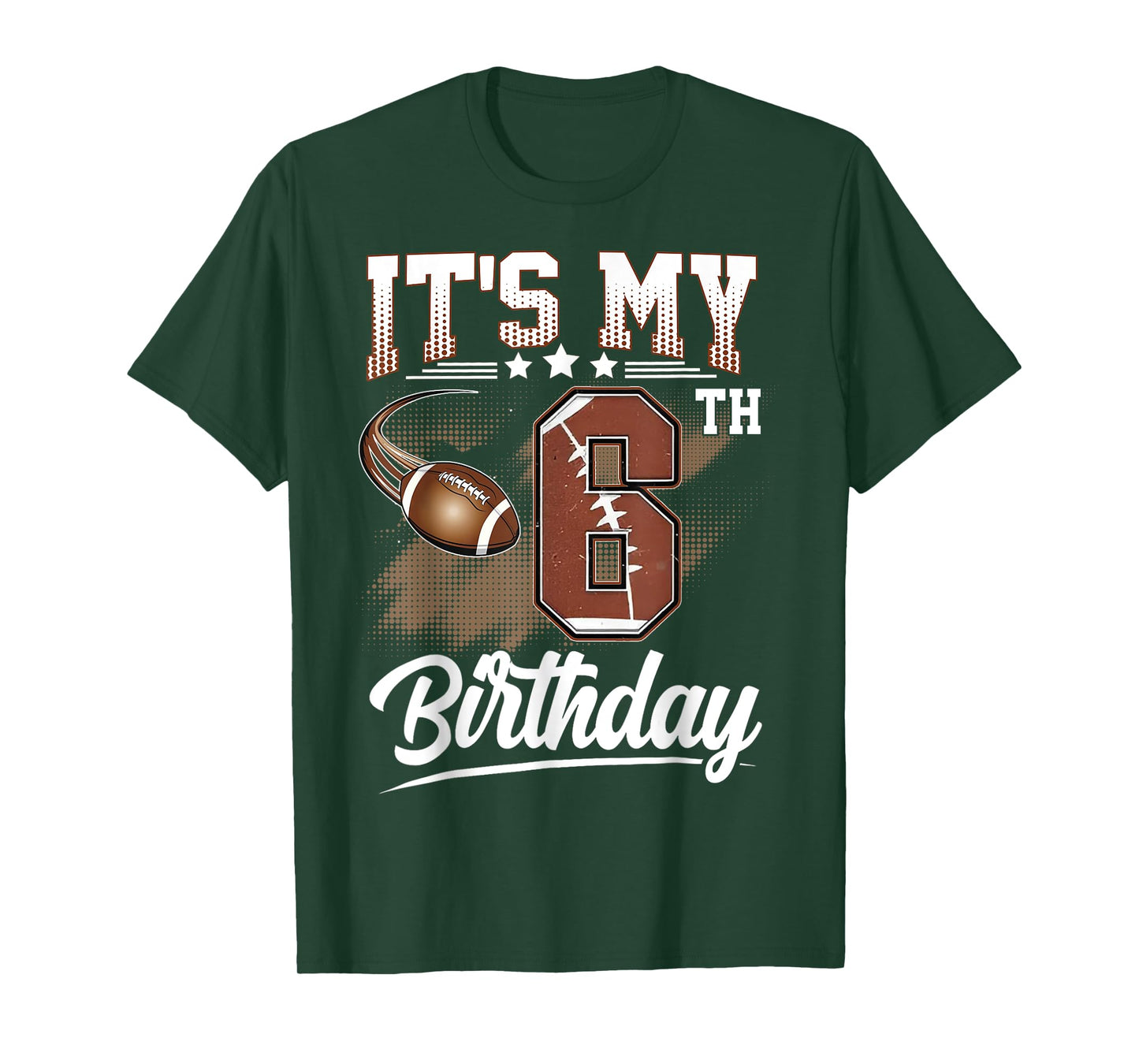Kids 6 Year Old It's My 6th Birthday Football Themed Party T-Shirt