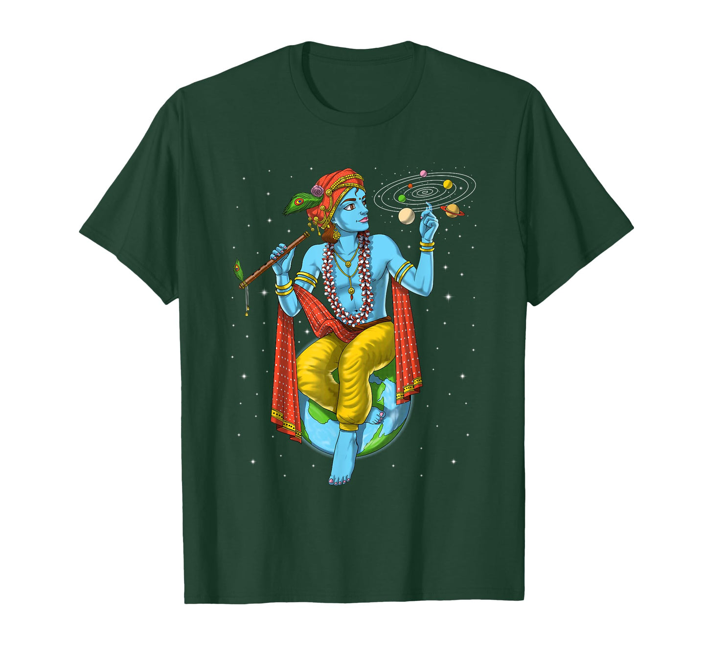 Lord Krishna Hindu God Hinduism Spiritual Yoga Meditation T-Shirt