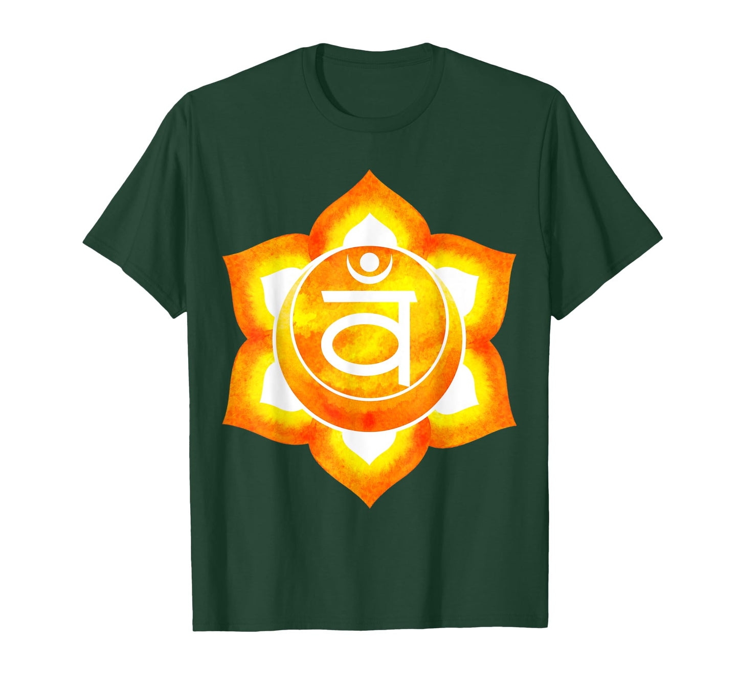 Sacral Chakra Orange Watercolor Om Mandala Lotus T-Shirt