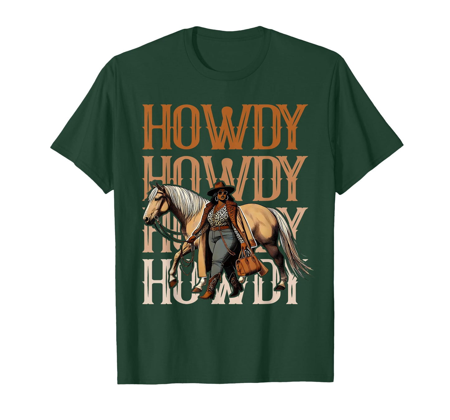 Howdy Black Cowgirl Country Western Rodeo Melanin Texas T-Shirt