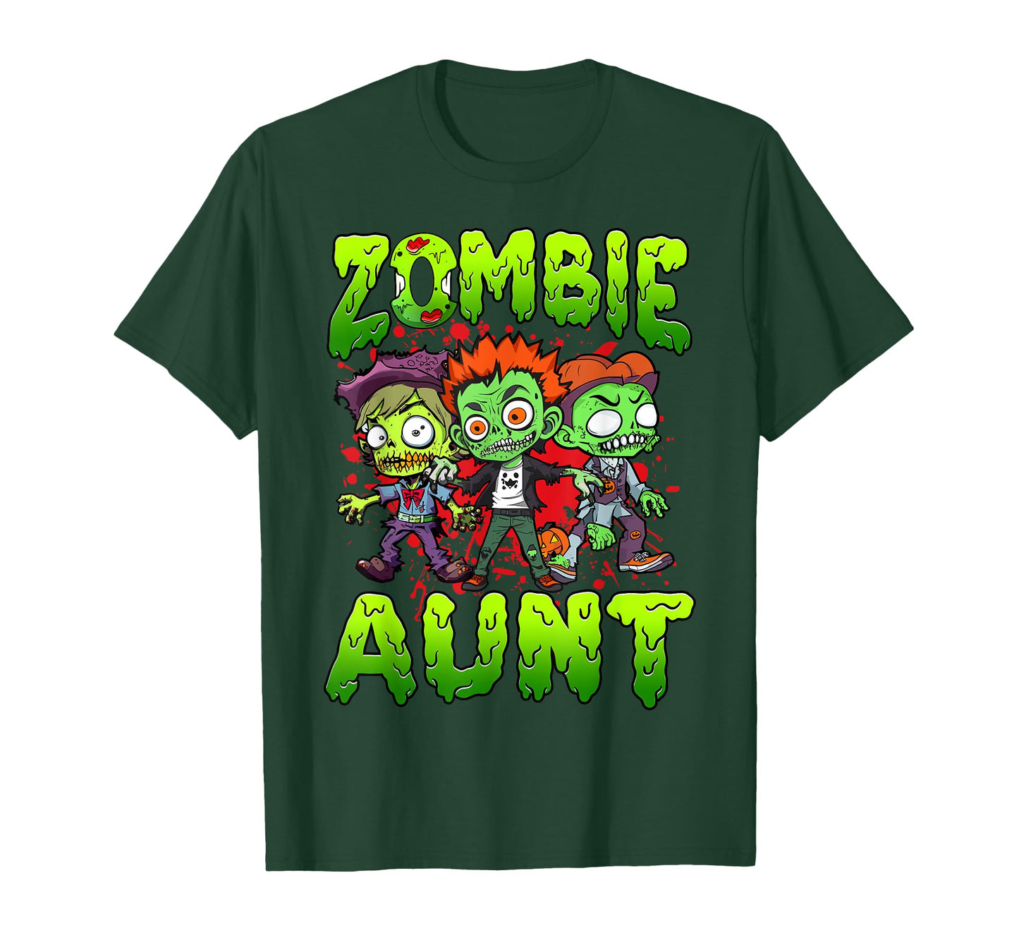 Zombie Aunt Halloween Costume Family Matching T-Shirt