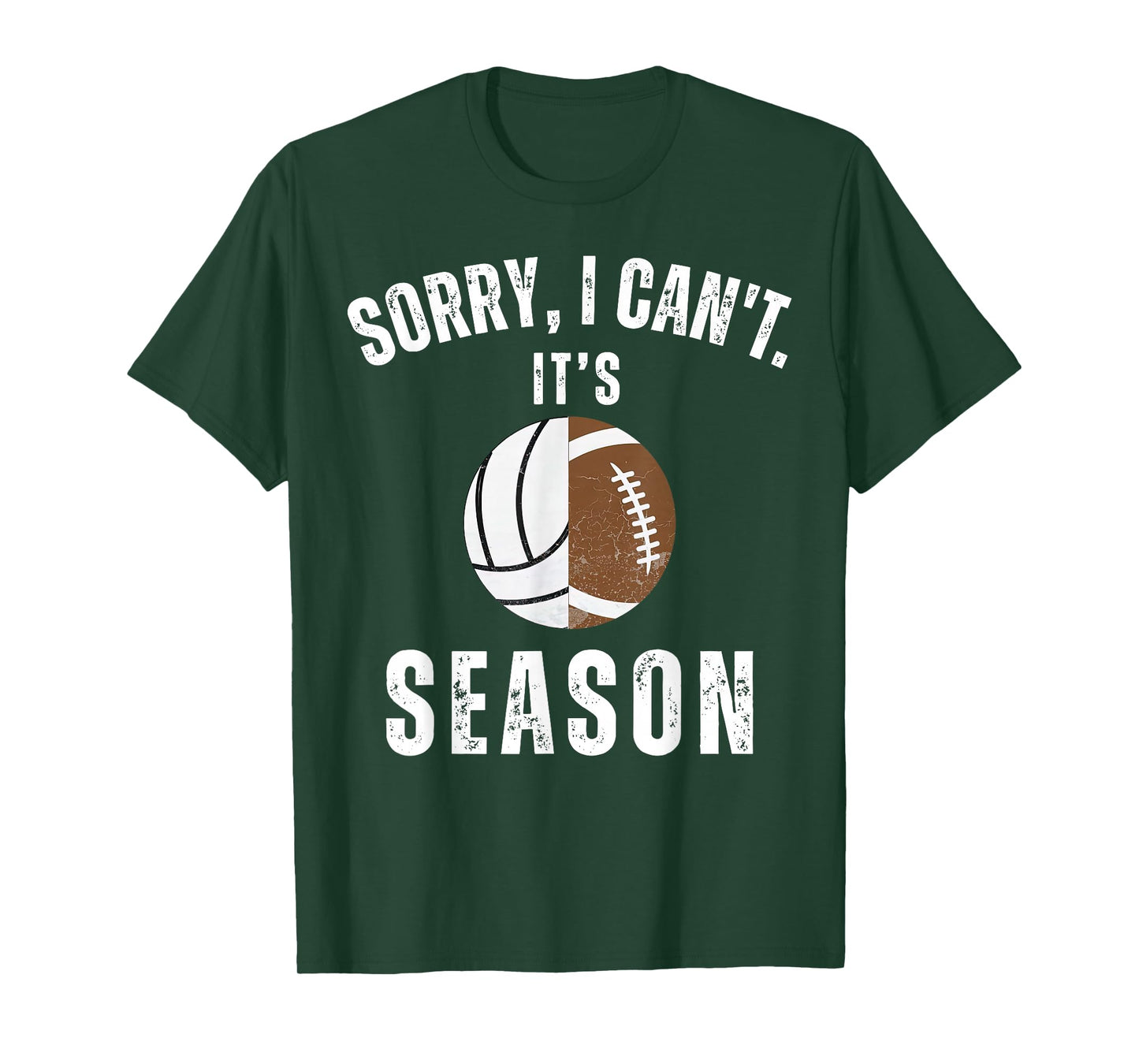 Mom Of Both Sorry I Can't it's Volleyball Football Season T-Shirt