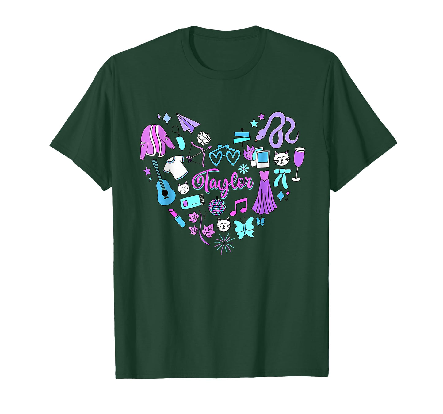 Taylor First Name I Love Taylor Girl Groovy 80's Vintage T-Shirt