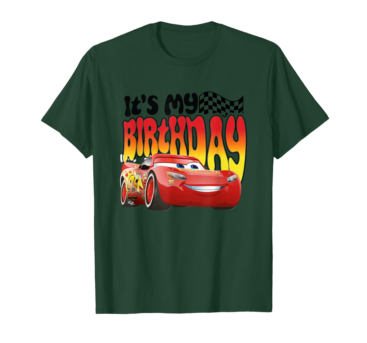 Disney Pixar Cars 2 Lightning McQueen It's My Birthday Logo T-Shirt