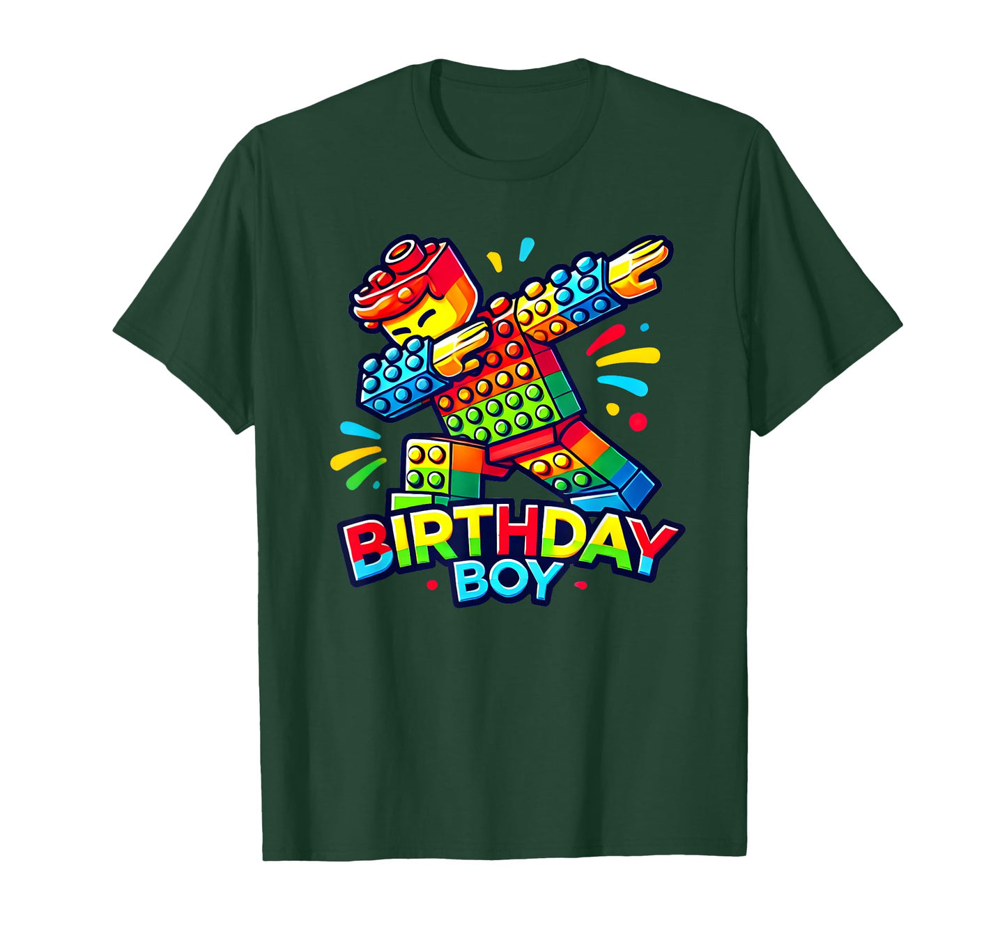 Birthday Boy Dabbing Master Builder Blocks Bricks B Day T-Shirt