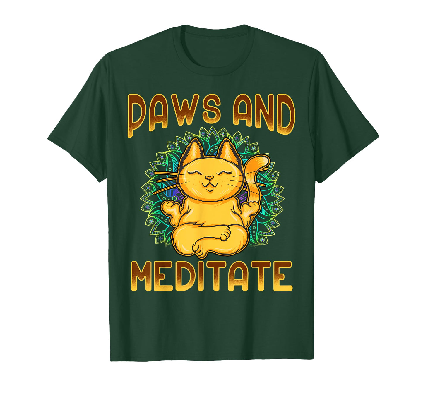 Yoga Paws And Meditate Funny Cat Lover Yogi Namaste Kitten Men Women Kids T-Shirt