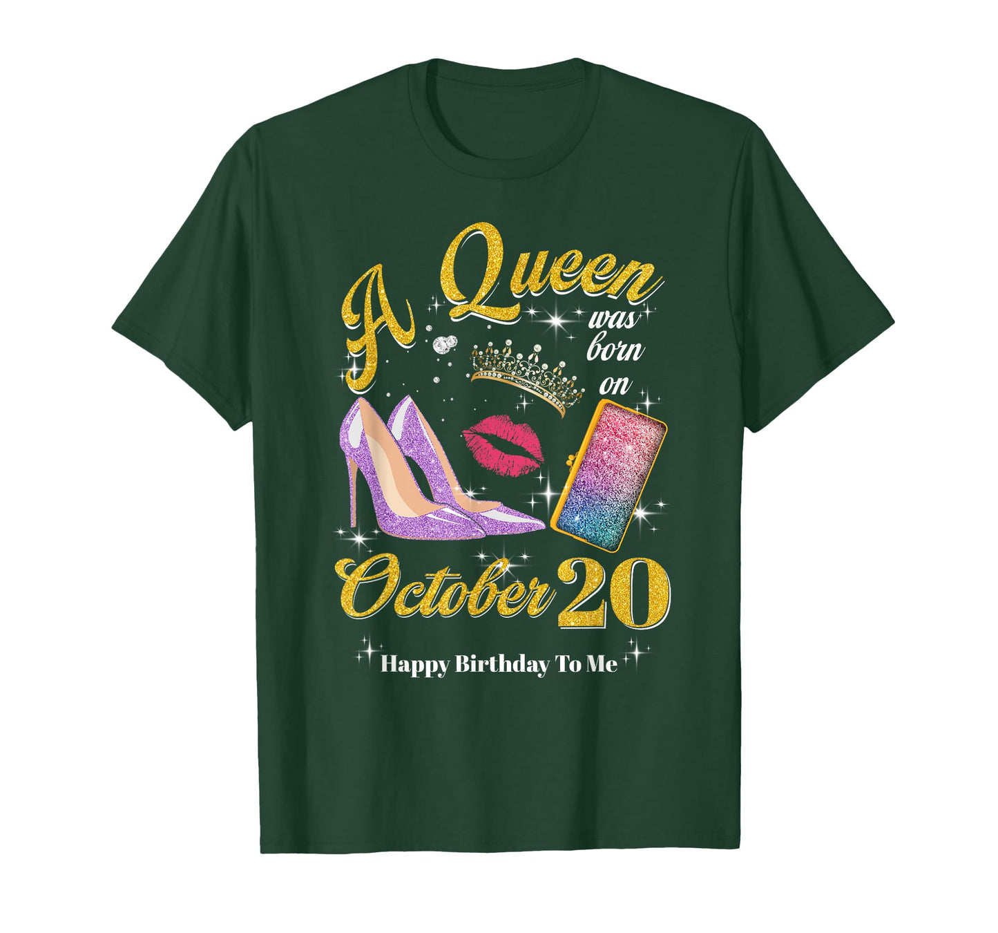 Womens A Queen Was Born on October 20th Birthday T-Shirt