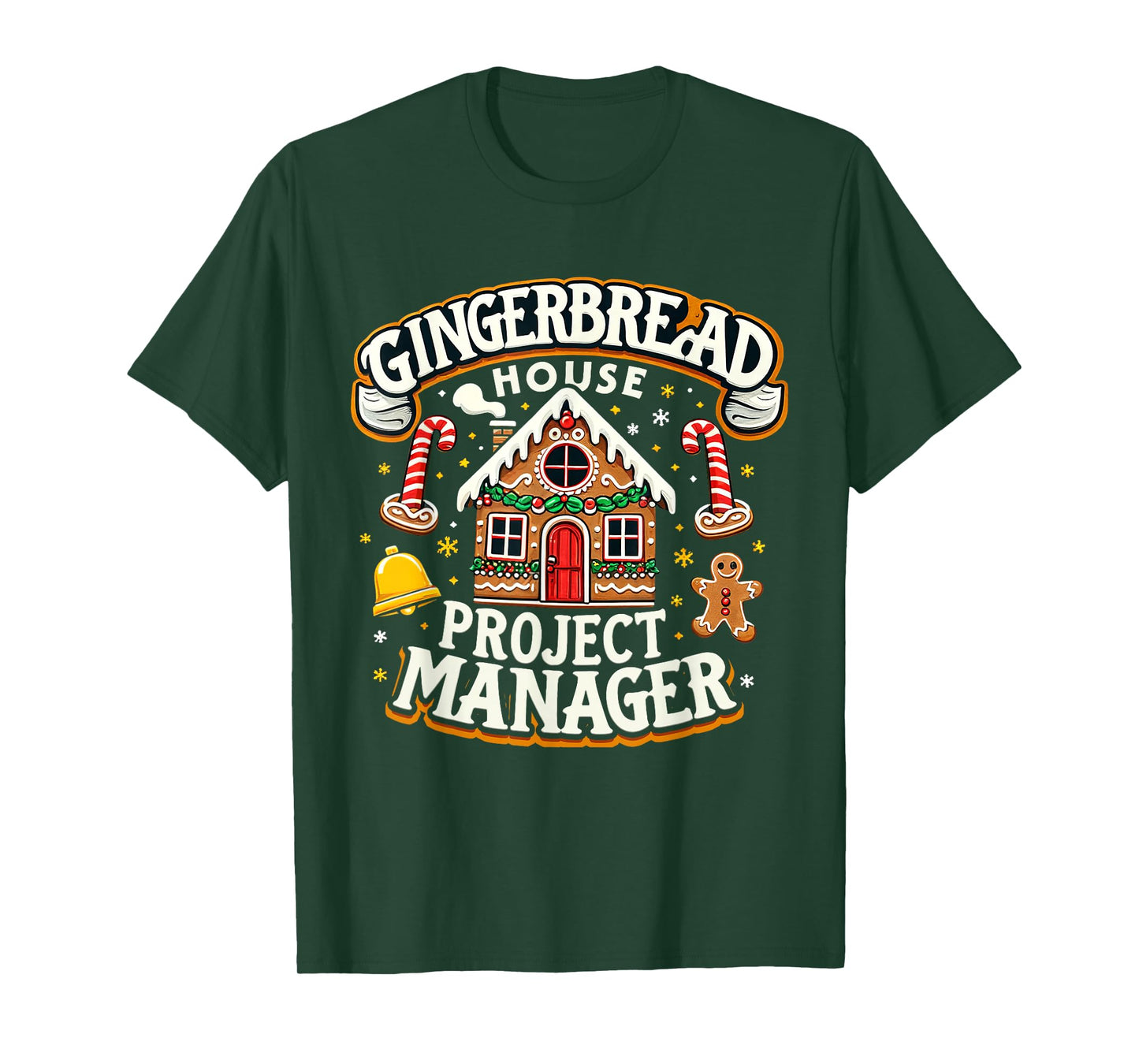 Gingerbread House Project Manager Xmas Decorating Cookies T-Shirt