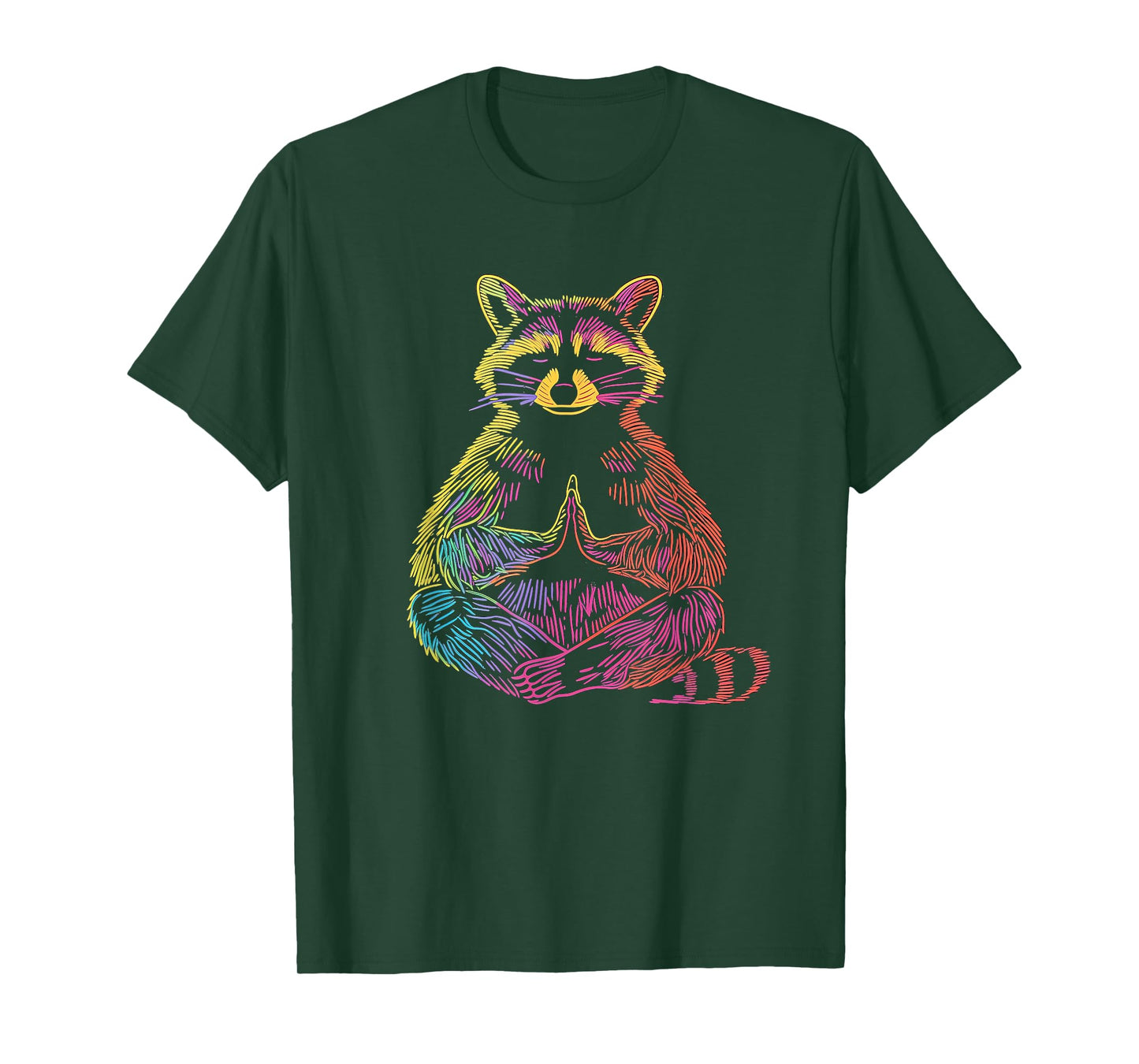 Raccoon Meditating Animal Meditation Zen Funny Yoga Yogi T-Shirt