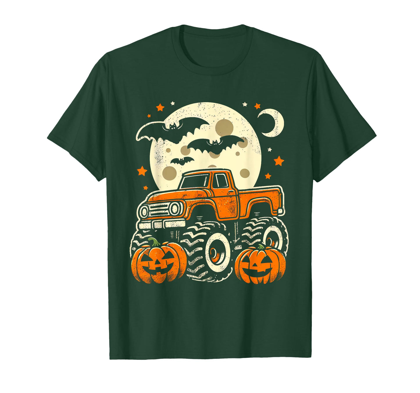 Halloween Shirt For Kids Boy Monster Truck Pumpkin Halloween T-Shirt