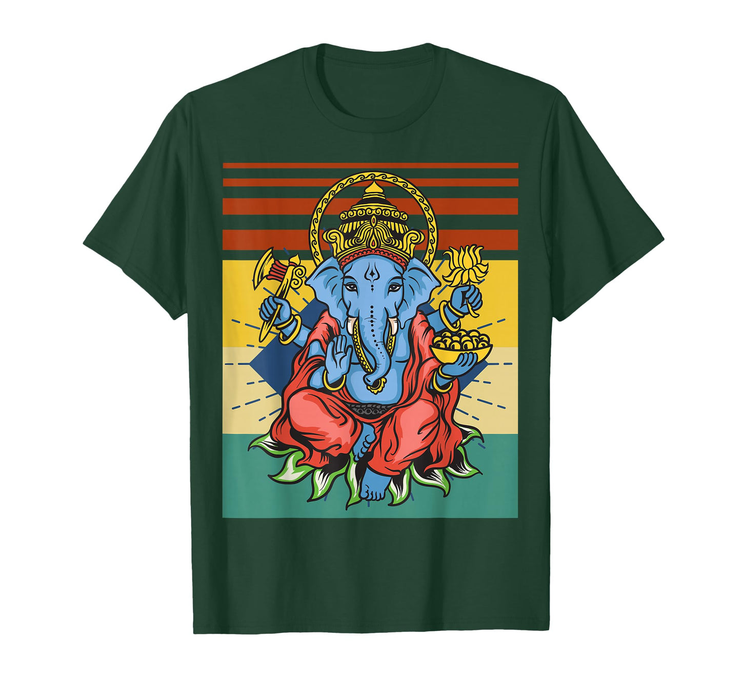 Retro Ganesha God - Yoga - Spiritual - Meditation - Yogi T-Shirt