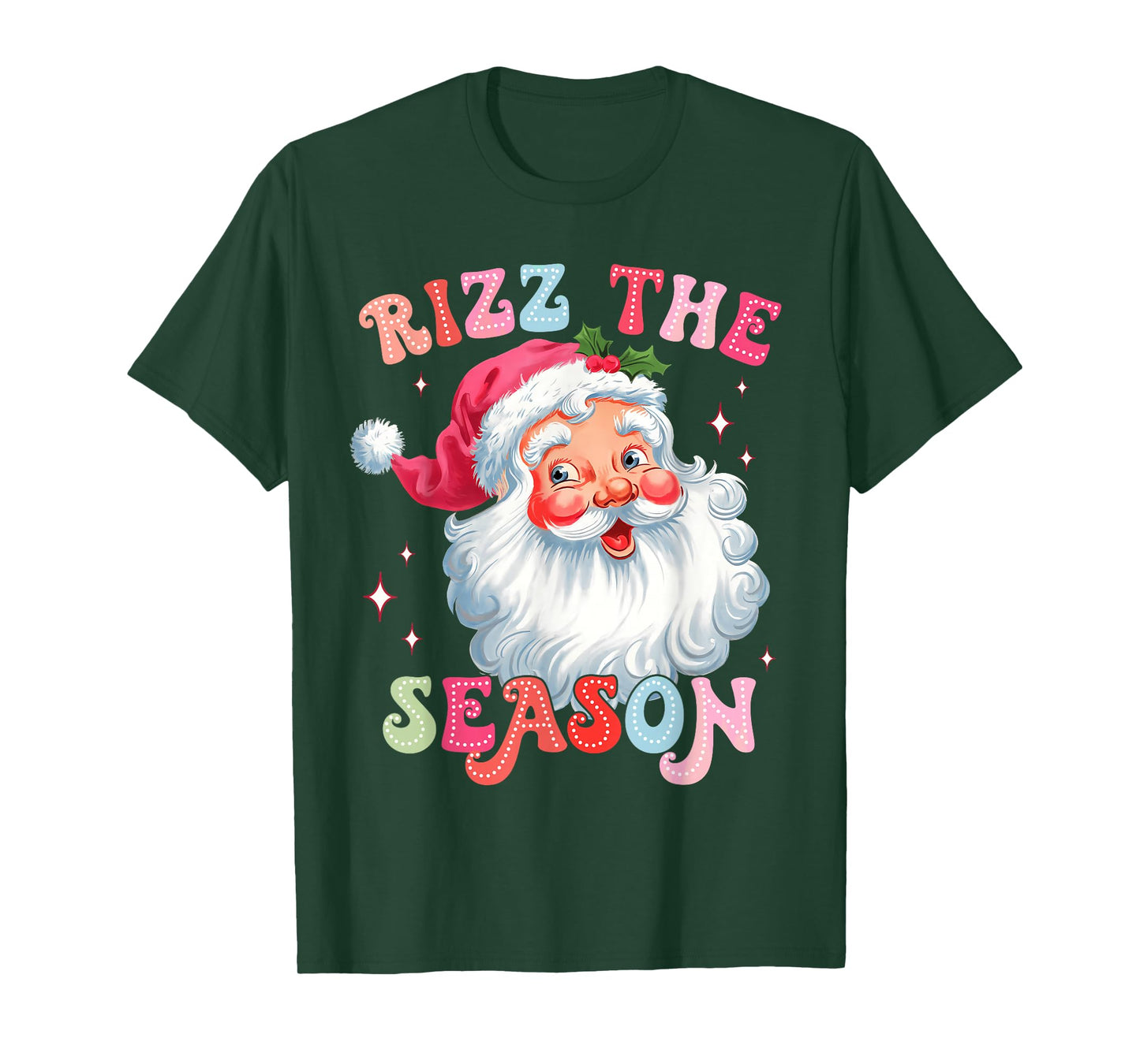 Rizz the Season Funny Christmas Rizzmas Santa Claus Rizzler T-Shirt