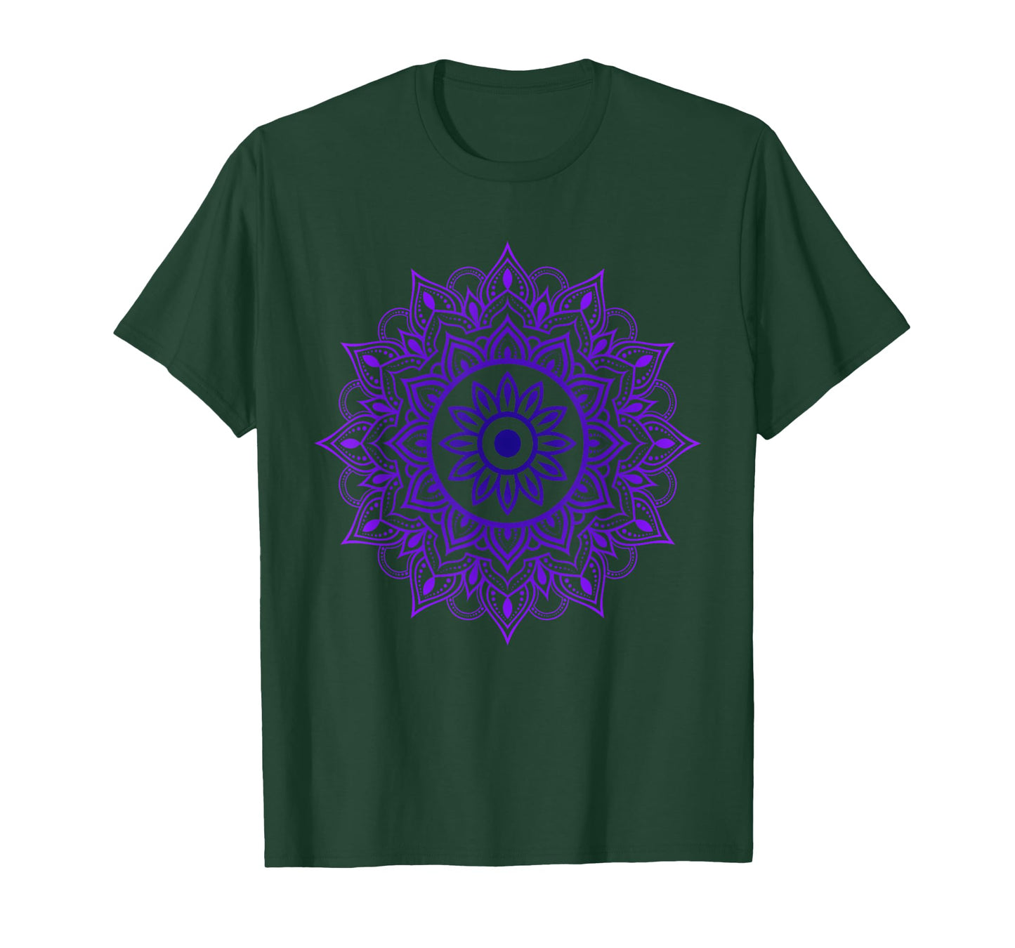 Purple Mandala Pattern Meditation Colorful Geometric Shapes T-Shirt