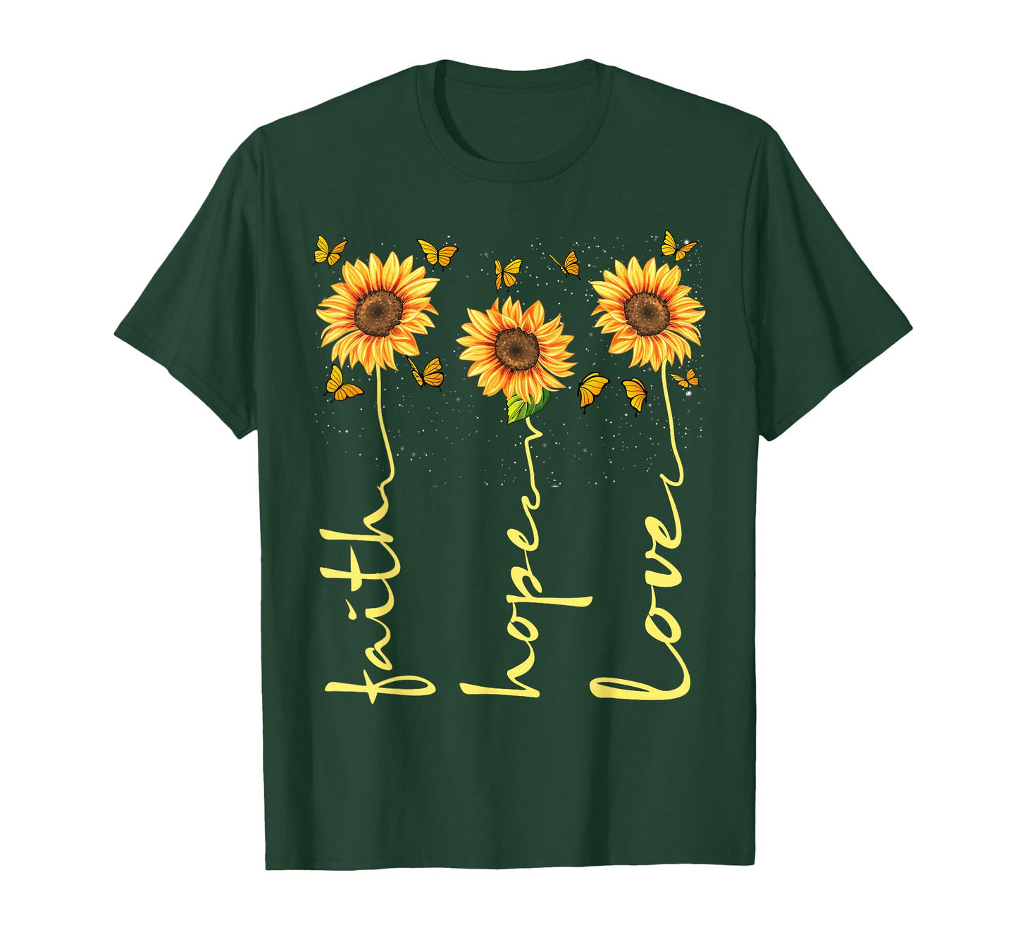 Christian for Women Sunflower Faith Hope Love T-Shirt