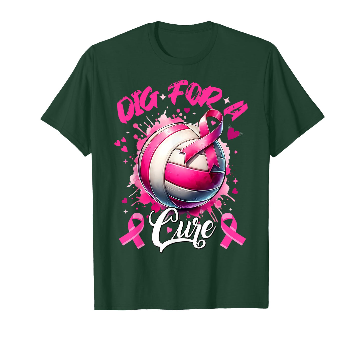 Dig for A Cure Volleyball Pink Out Breast Cancer Awareness T-Shirt