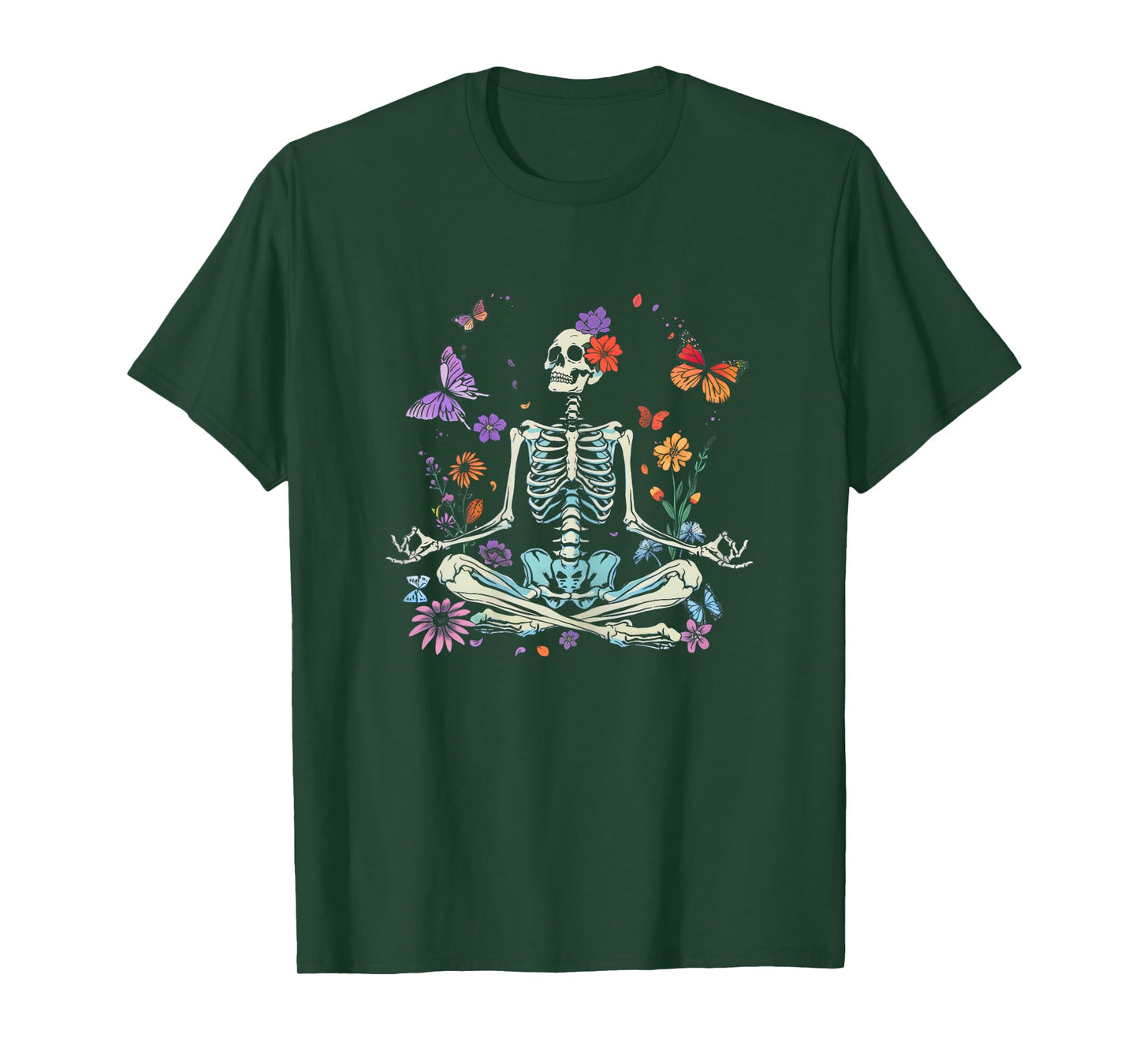 Women Yoga Skeleton Halloween Funny Meditating Skeleton Mama T-Shirt