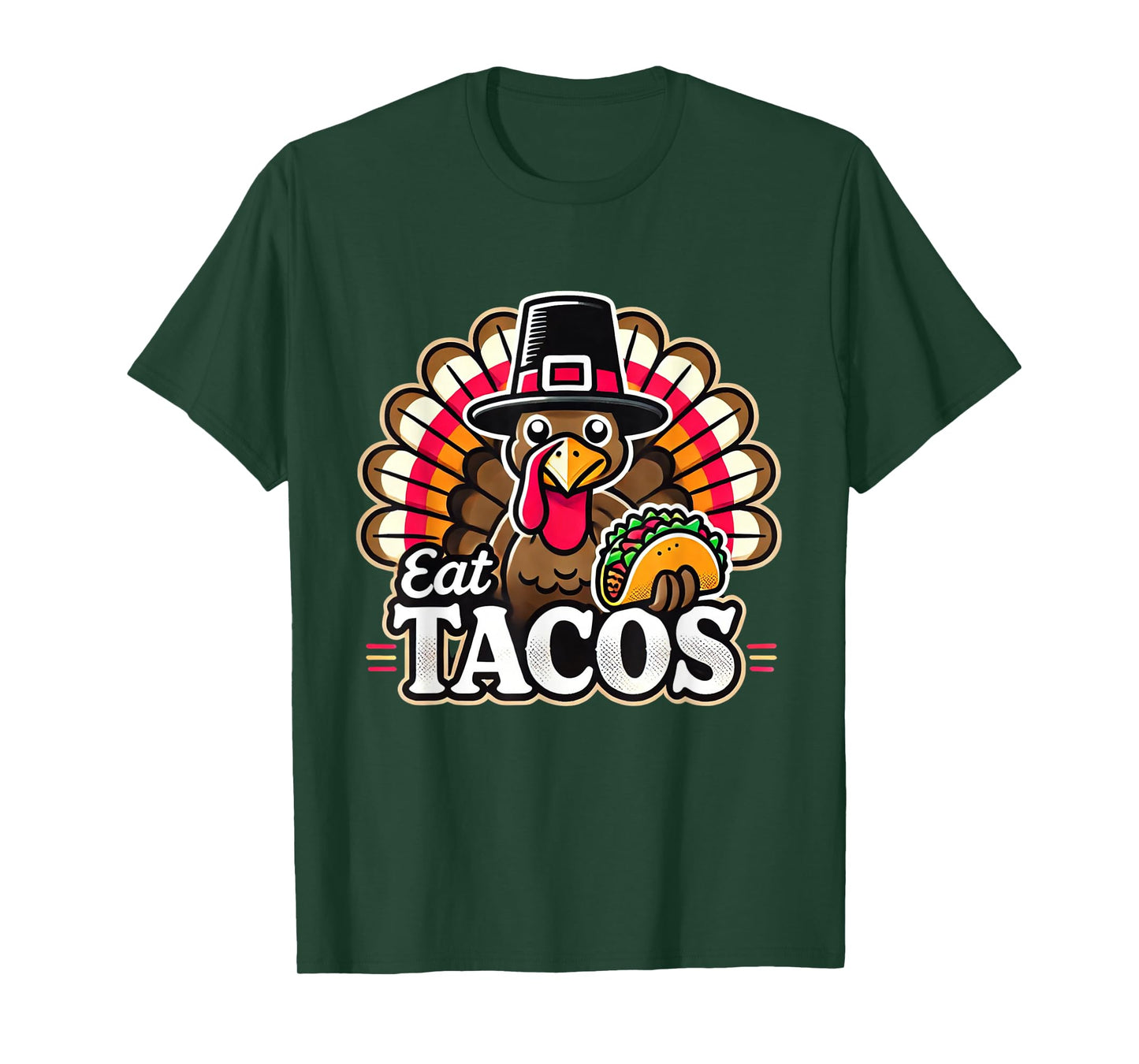 Funny Turkey Eat Tacos Taco Mexican Thanksgiving T-Shirt