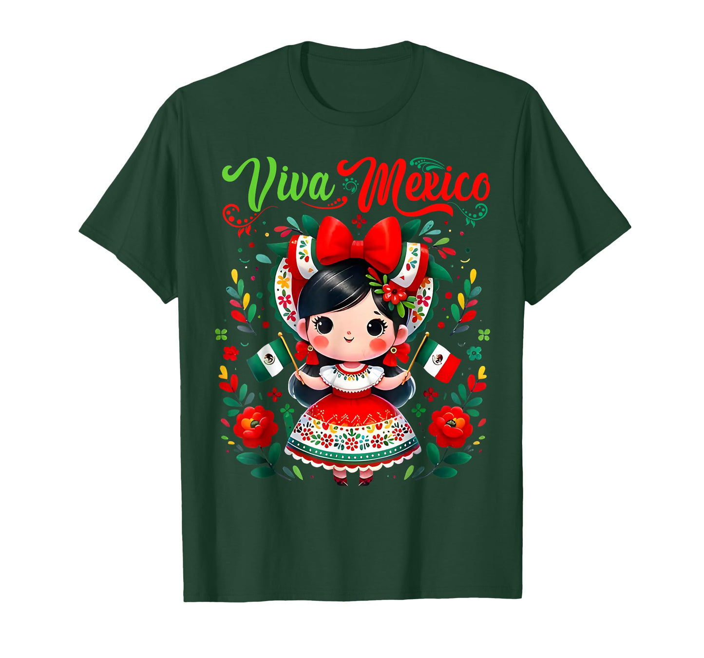Viva Mexico Mexican Girl Mexico Independence Day T-Shirt
