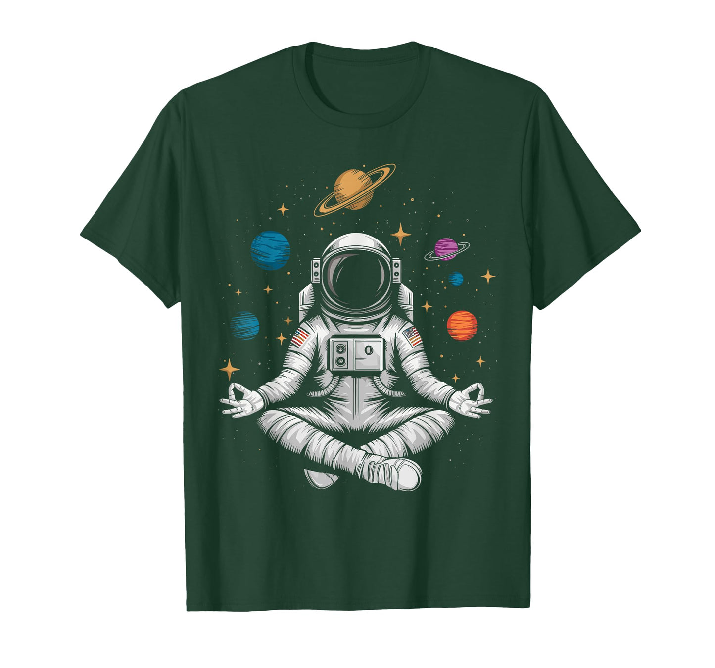 Yoga Astronaut Meditation Space T-Shirt