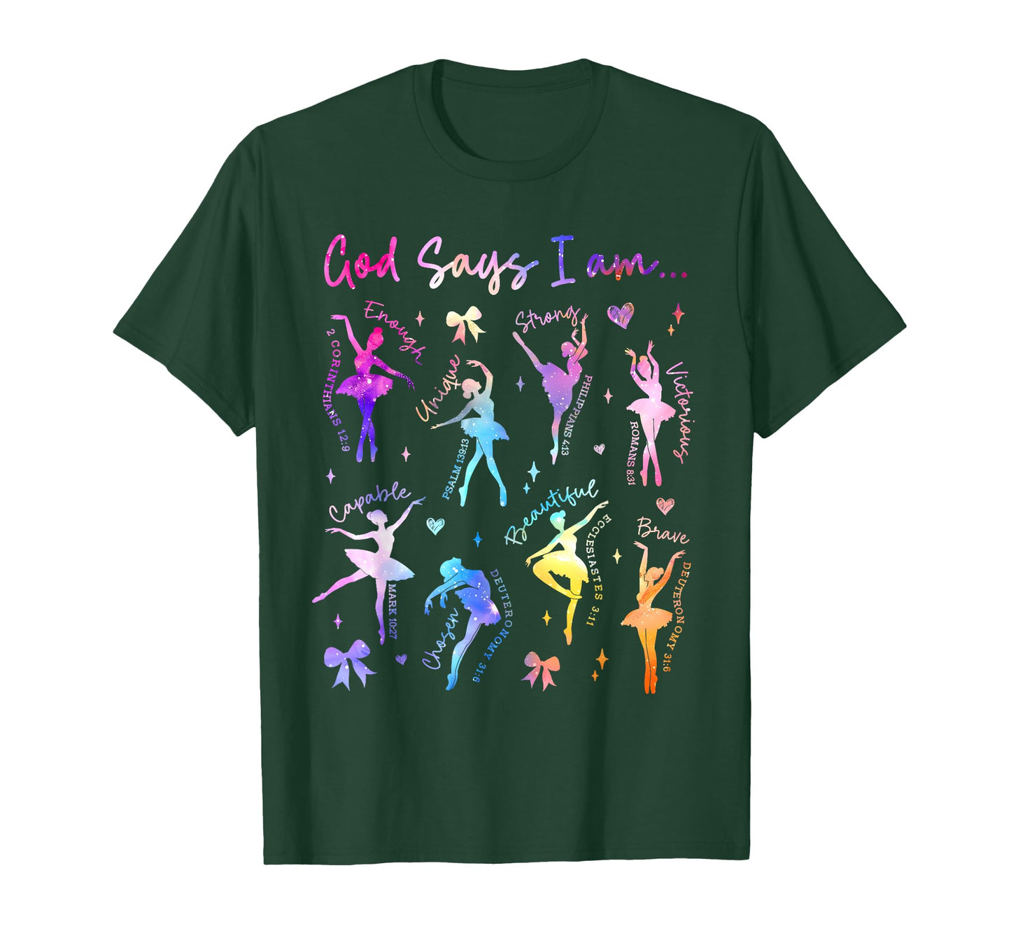 Christian God Says I Am Tie Dye Christian Girl Ballet Dancer T-Shirt