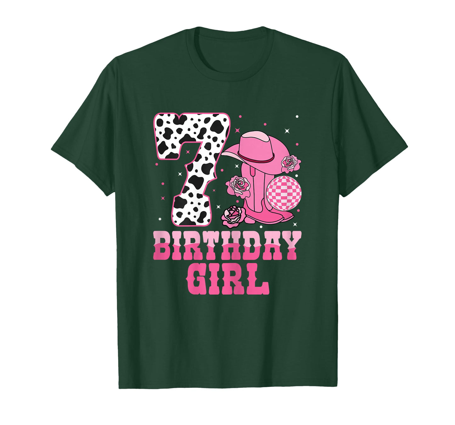 Western 7th Birthday Party 7 Years Old Birthday Cowgirl T-Shirt