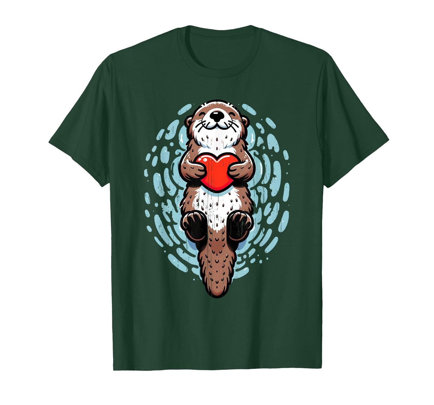 Sea Otter Valentines Heart Lover Funny Boys Men Girls Kids T-Shirt